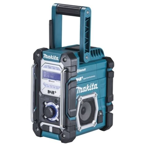 Radio de chantier Makita DAB+, FM AUX, Bluetooth, USB protégé contre les projections deau turquoise, noir