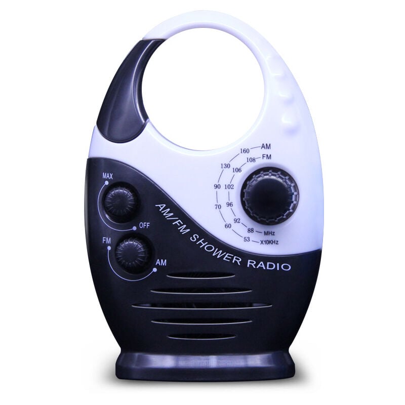 Galozzoit - Radio de douche étanche, mini radio de douche portable am ​​fm avec volume réglable, radio avec poignée supérieure, convient pour