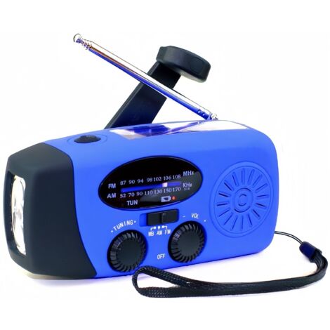 Radio de emergencia mejorada de 2026 con manivela, panel solar, linterna y batería externa de 2000 mAh SOS radio AM/FM radio meteorológica portátil NOAA.