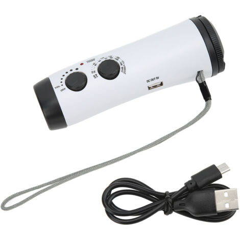Radio de Survie Portable avec Dynamo et Solaire, AM/FM, Lampe Torche et Chargeur d'Urgence pour Randonnée