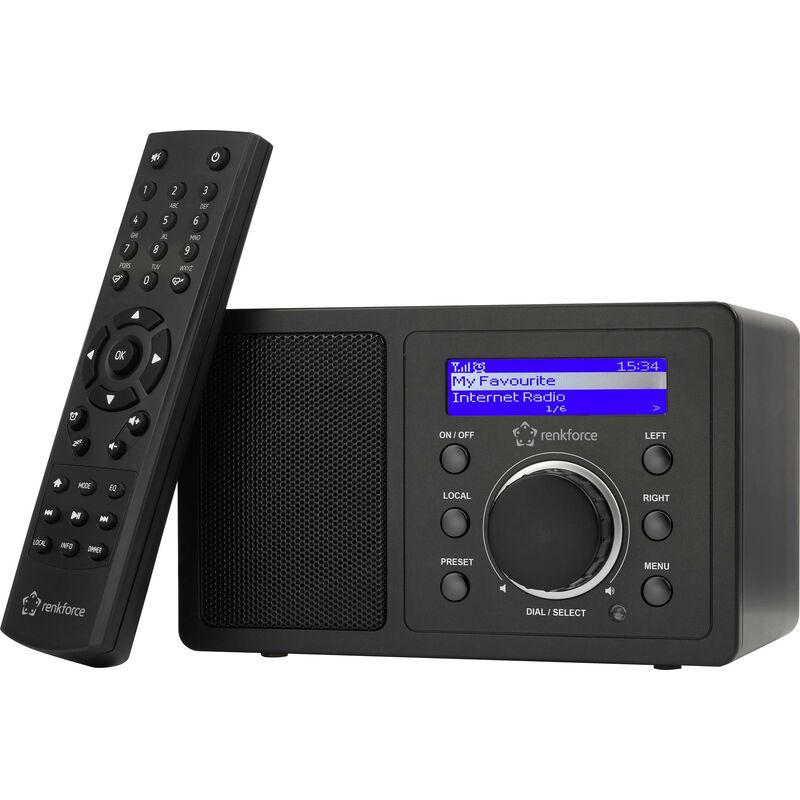 Renkforce - Radio de table Internet RF-IR-MONO1 Internet Bluetooth, aux, WiFi, radio internet compatible dlna noir X977031