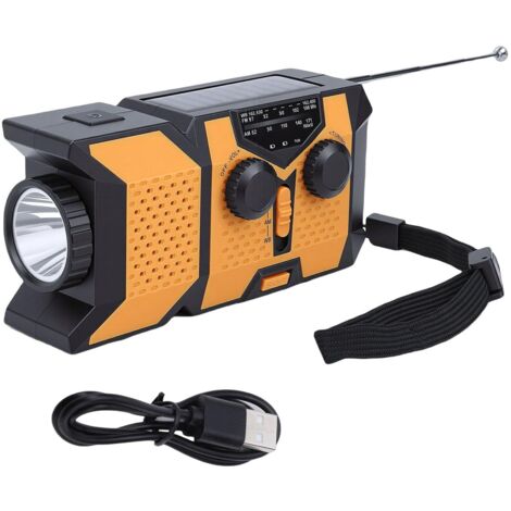 Radio di emergenza, radio meteorologica leggera a manovella Am FM WB NOAA con torcia a LED, Power Bank portatile da 2000 mAh, per emergenze interne ed esterne