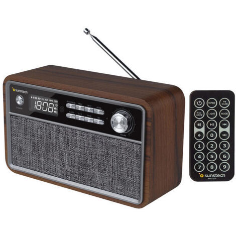 Radio Digital con Altavoz Portátil SUNSTECH RPBT500WD FM Negro, M