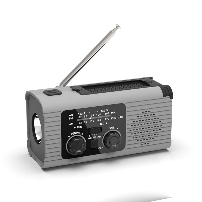 Radio d'urgence à manivelle - Alarme SOS - Batterie externe portable USB - Charge solaire - Radio AM/FM/NOAA