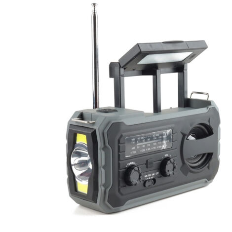 Radio d'urgence à manivelle, radio météo 10 000 mAh avec AM/FM/NOAA, alarme SOS, chargeur de téléphone, lampe torche LED, kit de survie portable pour équipement d'urgence extérieur et domestique
