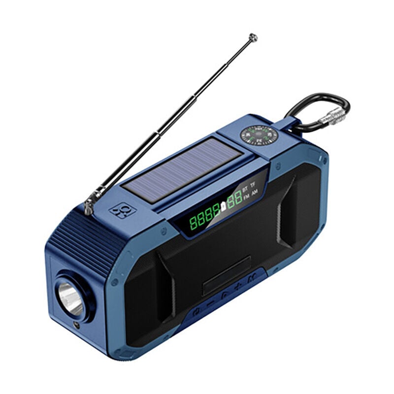 Radio d'urgence haut-parleur Bluetooth étanche, radio numérique AM FM portable avec lampe de poche, lampe de lecture, manivelle Radio météo NOAA avec