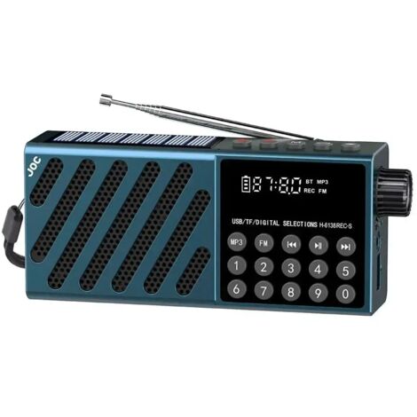 Radio d'Urgence Multifonction avec Haut-Parleur Bluetooth – Rechargeable Solaire & USB, Lecteur MP3, Radio FM à Haute Sensibilité, Porte-Bonheur pour Téléphone, pour Camping et Extérieur