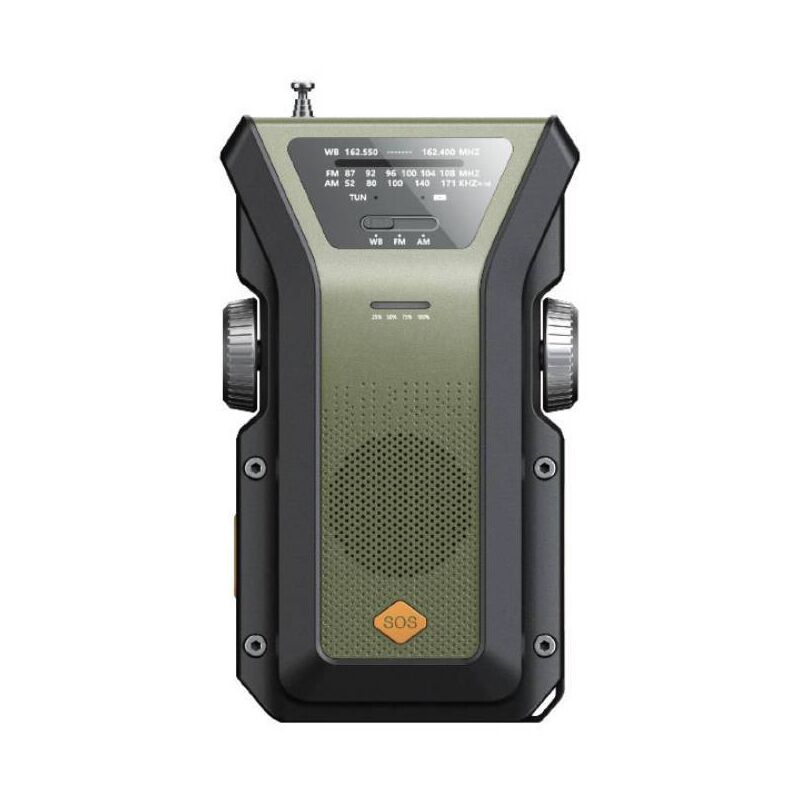 Coocheer - Radio d'urgence, radio météo portable am/fm/wb (noaa), 4 000 mAh, Type-C/solaire/manivelle, 3 modes de charge, alarme sos