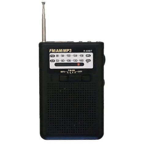 Radio FM AM MP3 avec écran et haut-parleur noir
