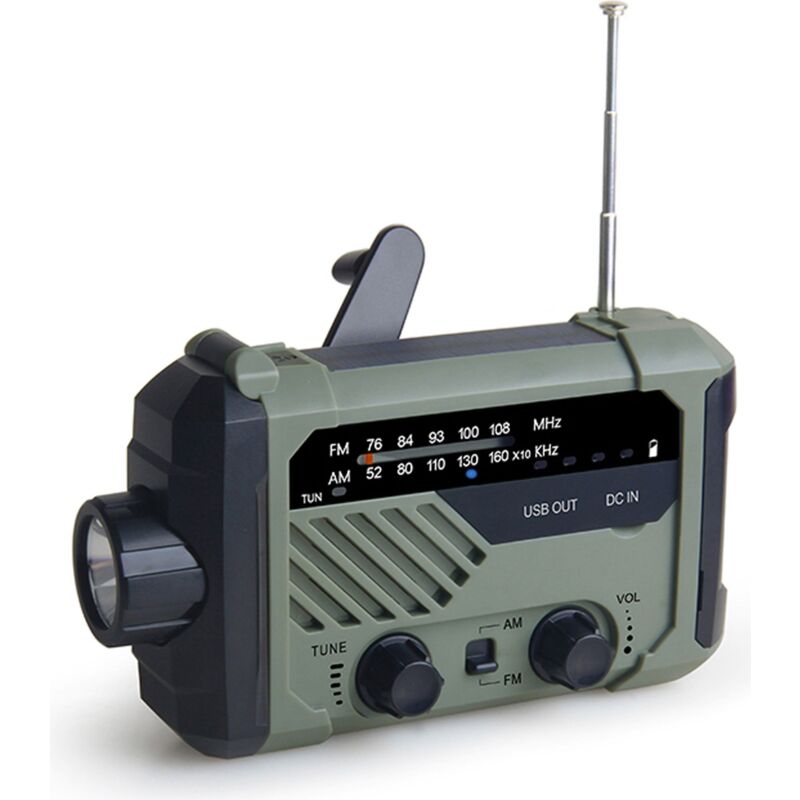 Fei Yu - Radio fm am numérique extérieure, lampe d'urgence, alarme sos, 2000 mAh