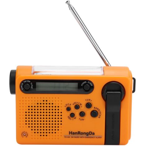 Radio FM/AM portable avec chargeur solaire et lampe torche d'urgence