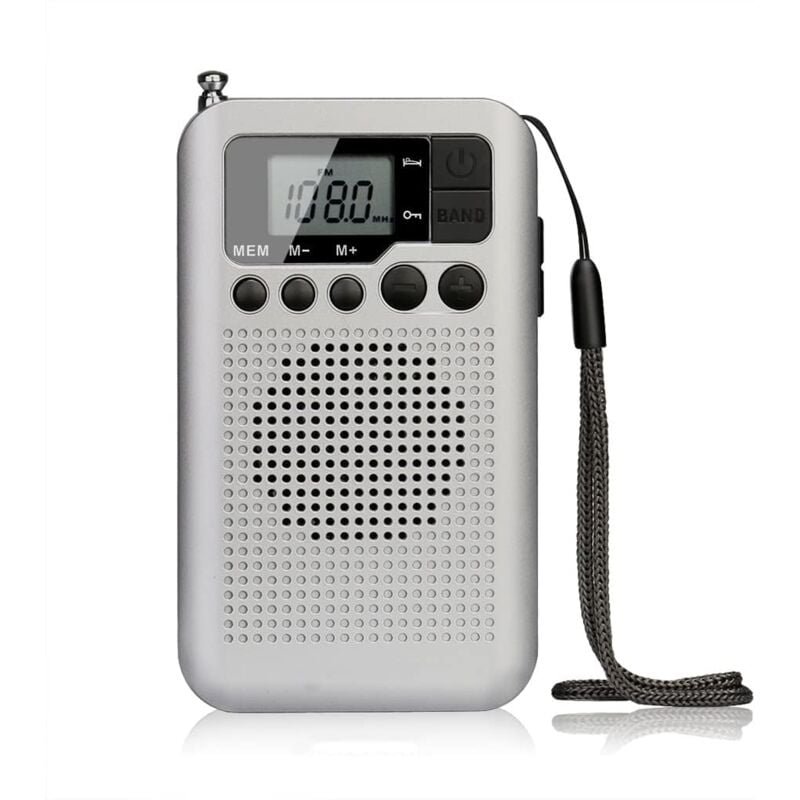 Radio FM AM Portable avec écran LCD, Haut-Parleur de réglage numérique, Casque et Fonction d'horloge de Support