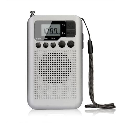 Radio FM AM Portable avec écran LCD, Haut-Parleur de réglage numérique, Casque et Fonction d'horloge de Support