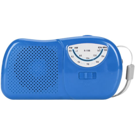 Radio FM AM Portable Vintage - Haute Sensibilité, Son Clair, Mini Format pour Voyage et Maison, Bleu