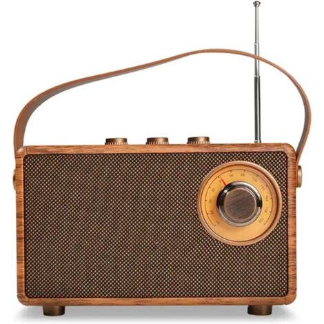 Radio FM estéreo portátil con Bluetooth, compatible con disco USB, tarjeta USB/TF, conector AUX, reproducción de música con batería recargable, altavoz incorporado