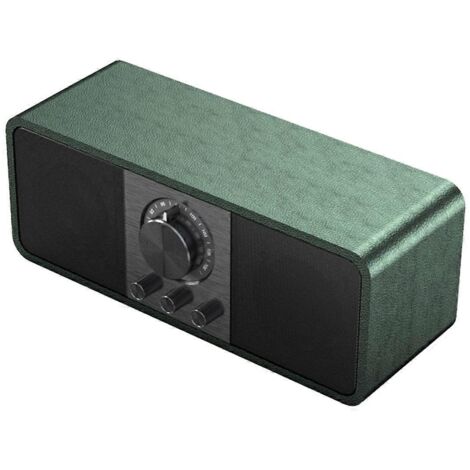 Radio FM portable rétro en bois, récepteur sans fil Hi-Fi B--