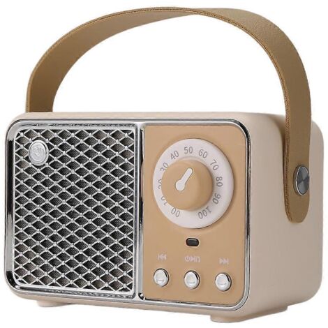 Radio FM sans fil Mini Bluetooth Audio couleur crème--