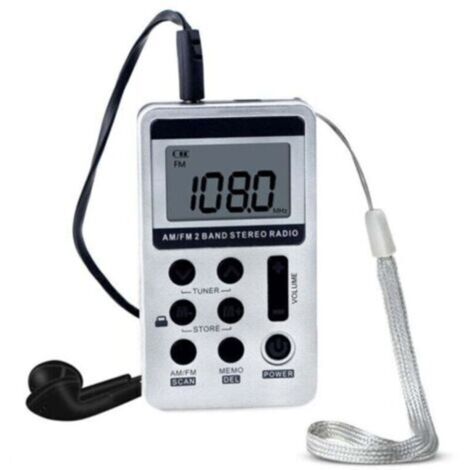 Radio HanRongDa HRD-103 AM/FM 2 bandes, récepteur stéréo portable avec casque, écran LCD et batterie rechargeable