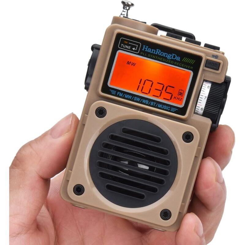 Radio, Haut-parleur Bluetooth avec carte MicroSD, Récepteur FM MW WB Shortwave avec alertes NOAA et minuterie de mise en veille, Radios numériques