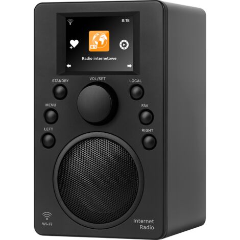 Radio internet Kruger&Matz con Bluetooth 5.0, display da 2,4", Wi-Fi e sveglia.