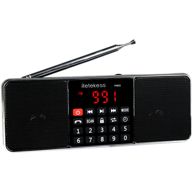 Radio J-288 PRUNUS Portable FM AM(MW) MP3 TF USB AUX avec Haut-Parleur Bluetooth, Écran LED, Fonction de Minuterie de Sommeil. (sans la Fonction de