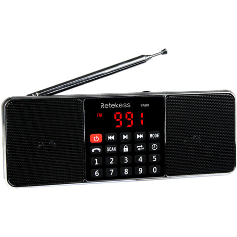 Radio J-288 PRUNUS Portable FM AM(MW) MP3 TF USB AUX avec Haut-Parleur Bluetooth, Écran LED, Fonction de Minuterie de Sommeil. (sans la Fonction de Mémorisation Manuelle)