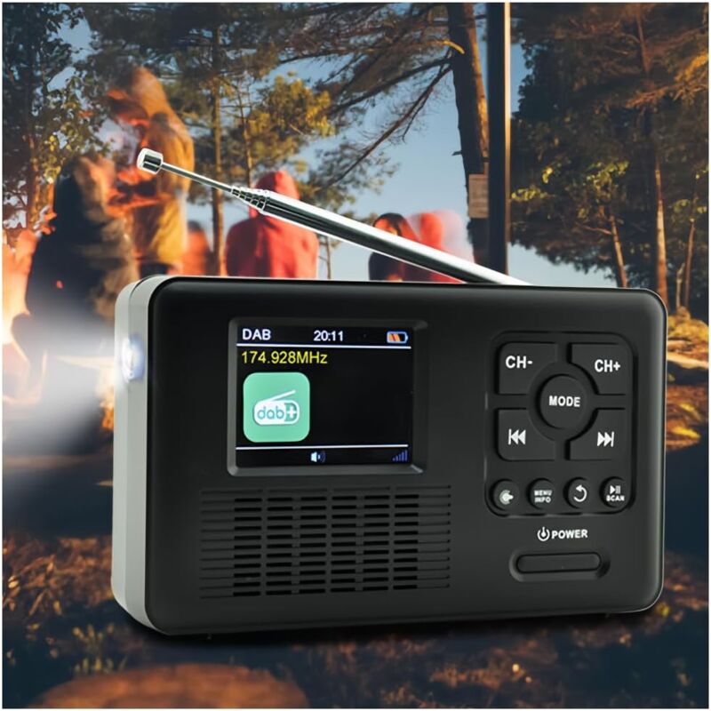 Radio Météo d'urgence à Manivelle, Radio Dab FM Portable à Manivelle Solaire, Bluetooth 5.0, Radio d'urgence Alimentée à 4 Voies avec Lampe de Poche,