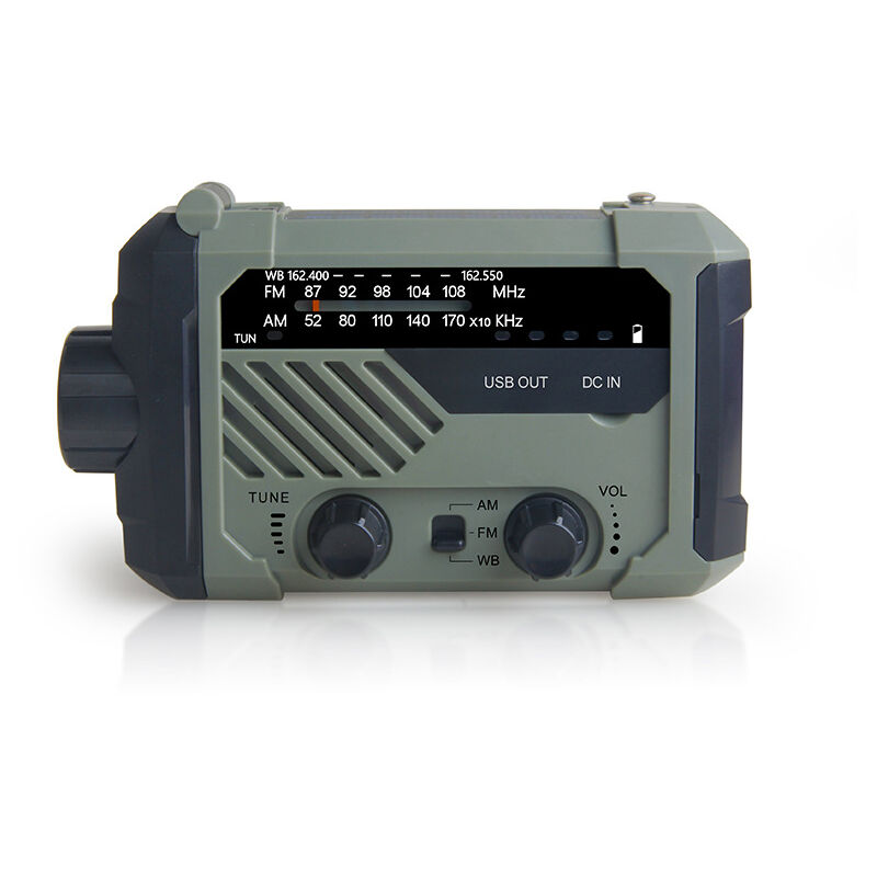 Radio météo manuelle multifonction avec lampe de poche LED, alarme SOS, chargeur de téléphone portable, RF AM / FM / NOAA, idéale pour les urgences