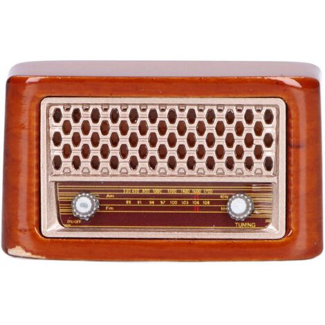 Radio Miniature Vintage pour Maison de Poupée 1:12, Accessoire Décoratif Mignon pour Jeu d'Imitation Enfant