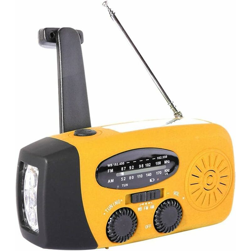 Portable emergency weather radio/with led torch sos alarm hand radio/solar radio/yellow