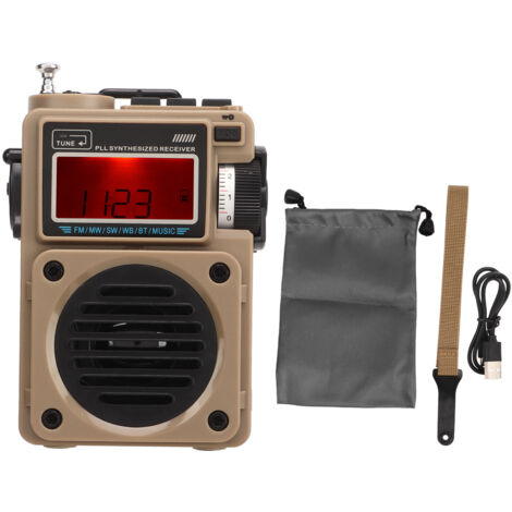 Radio Numérique Portable Bluetooth FM AM SW Multifonction avec Carte Mémoire et Rechargeable