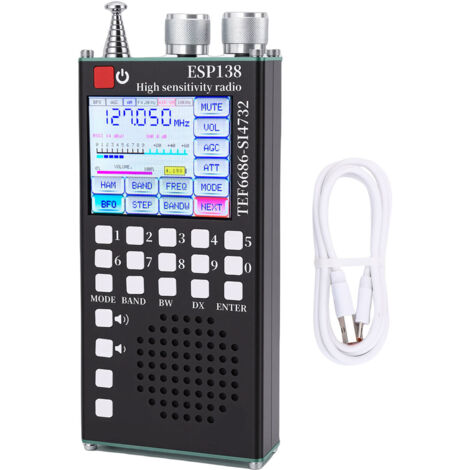 Radio pleine bande FM LW MW SW Air SSB double systèmes 2,4 pouces IPS écran tactile portable Bluetooth