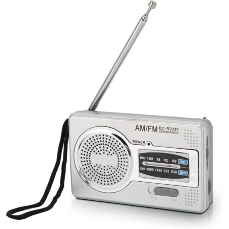Radio Portable AM/FM à Longue Portée avec Haut-Parleur et Prise Casque
