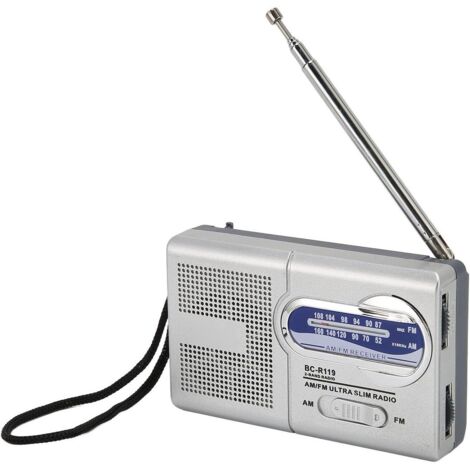 Radio portable AM/FM à transistors, volume élevé, activée par l'eau, environ L 91 × H 52 × P 21 mm (Piles non incluses, avec ou sans logo selon les risques liés au transport)