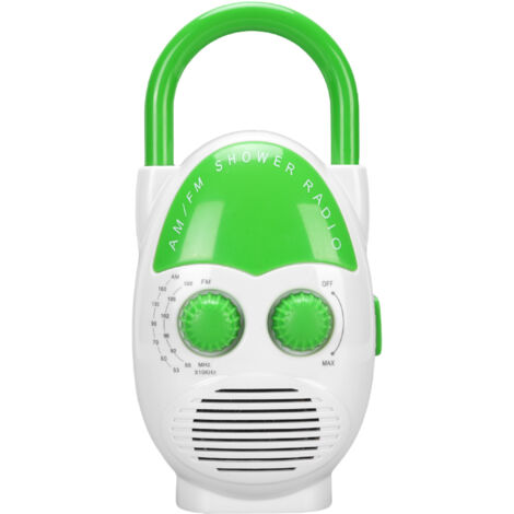 Radio portable AM ​​FM IPX5 étanche à l'eau 500 MW Volume réglable maison vert
