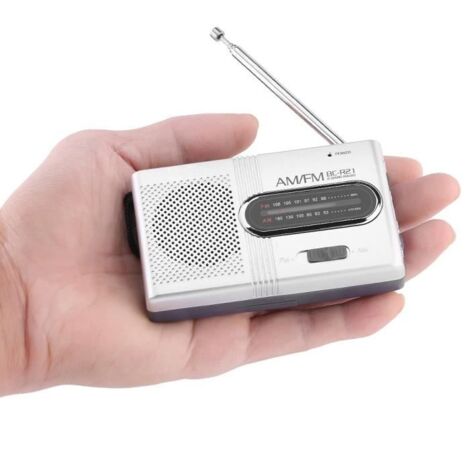 Radio portable AM FM, Lecteur de musique haut-parleur stéréo universel mini radio avec antenne télescopique-CET