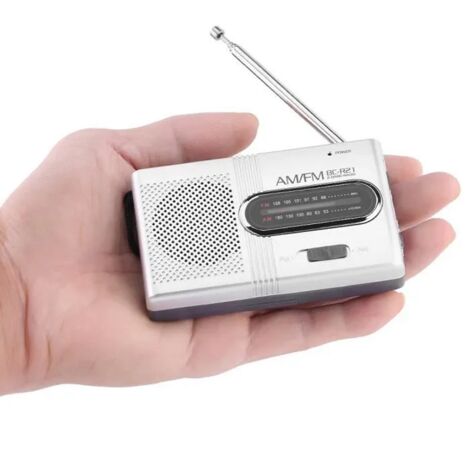 Radio portable AM FM, Lecteur de musique haut-parleur stéréo universel mini radio avec antenne télescopique-CET