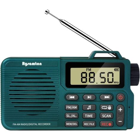 Radio Portable AM/FM Numérique Enregistreur – Bluetooth 5.0, Fonctions Alarme et Sommeil, Affichage Temporel 12/24H avec Grand Écran LCD, pour Maison et Bureau