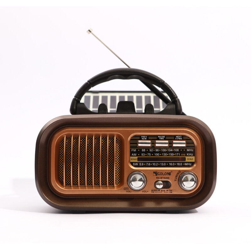 Radio Portable AM/FM Rétro - Transistor Ondes Courtes Vintage - Haut-parleur Puissant - Alimentation USB ou Pile D - Bluetooth/Lecteur TF (Cuivré)