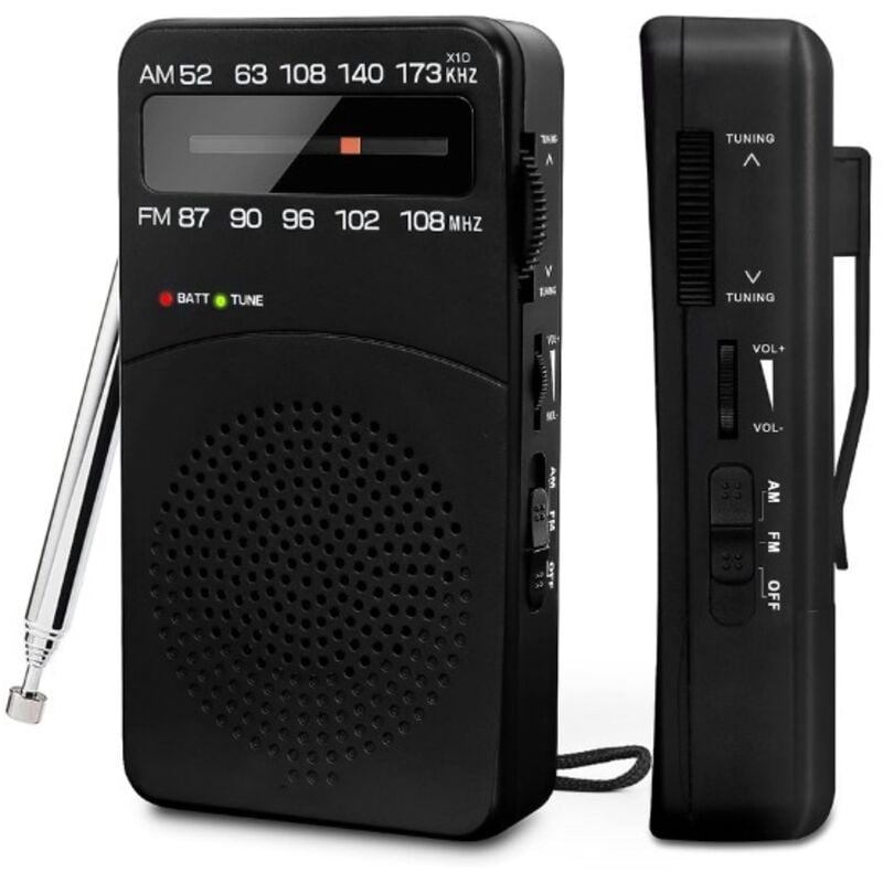 Csparkv - Radio Portable, am(mw)/fm Radio a Pile, Transistor Radio de Poche avec Excellente Réception, Bouton de Réglage avec Indicateur de