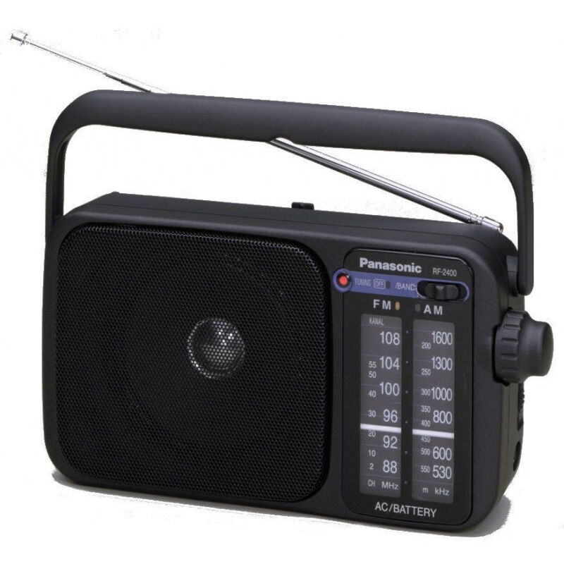 RF-2400DEG-K - Radio FM/Am portable, (770mW, éclairage led, FM/Am, facile et simple à utiliser, tuner numérique, haut-parleur à large portée 10 cm, poignée de transport) Couleur noire - Panasonic