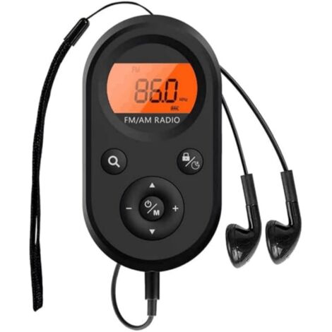 Radio Portable compacte avec Radio stéréo AM/FM à 2 Bandes, minuterie de Sommeil et écouteurs Radio Portables Rechargeable par USB pour la Course, la Marche et Le Sommeil
