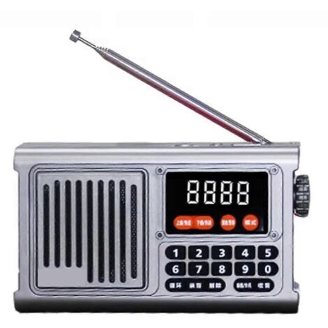 Radio portable d'urgence rechargeable Bluetooth, boîte à son grise
