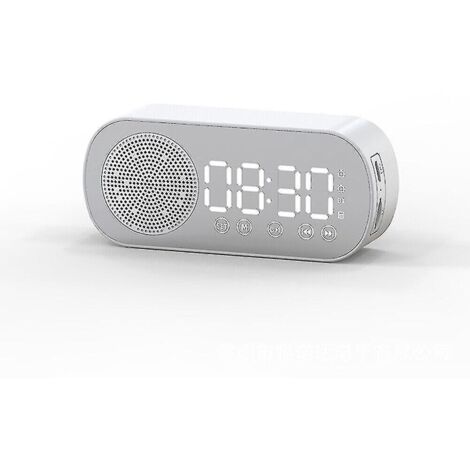 Radio portable FM avec haut-parleur, affichage LED, Bluetooth et réveil numérique, décoration intérieure blanche