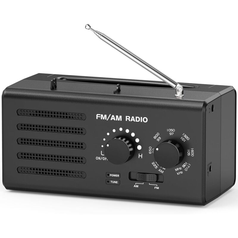 Radio Portable fm/am(mw), Mini Radio Transistor avec Haut-Parleur Stéréo Intégré/Prise Casque, Petite Radio à Transistor Alimentée par Batterie aa