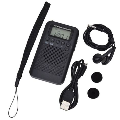 Radio Portable Mini Radio de Poche avec Haut-Parleur FM/AM Numérique Stéréo DSP Récepteur avec Réveil et Minuterie pour Maison et l'extérieur Marche Radio