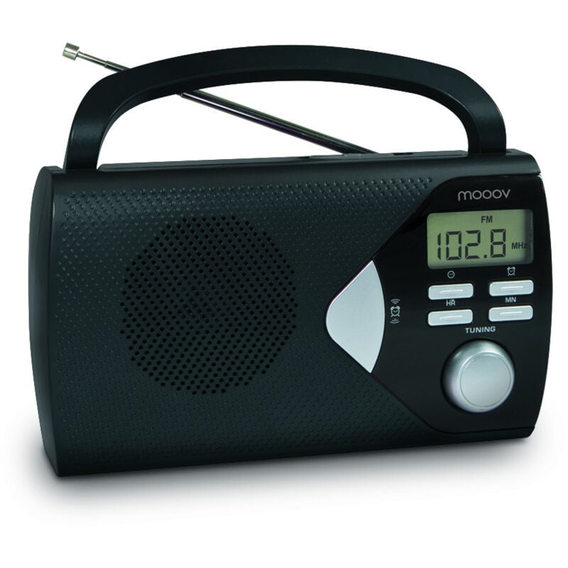 Radio portable am/fm avec fonction réveil - noir