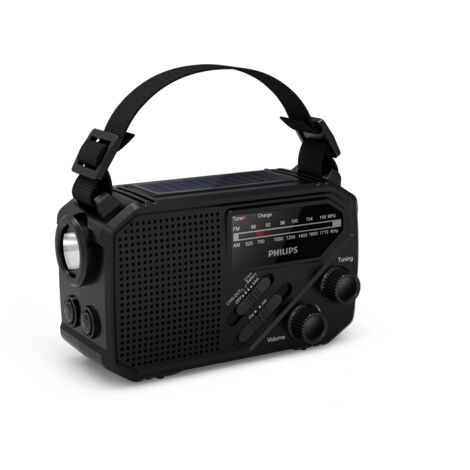 Radio portable Philips avec lampe torche Noir