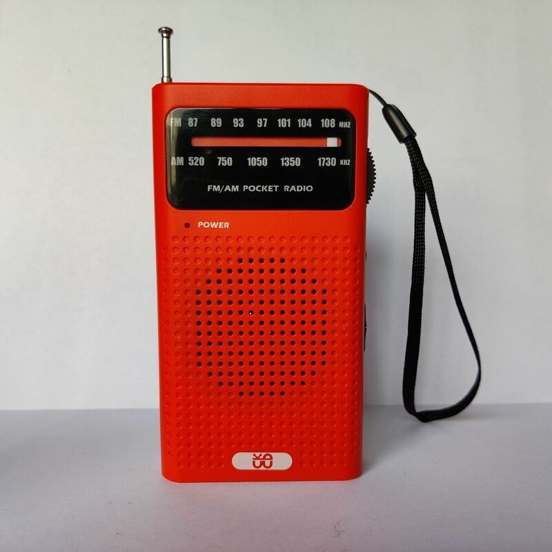 Radio Portable Poste Radio Transistor Radio de Poche Petite FM AM Radio, et Haut-Parleur(rouge)