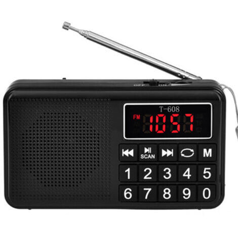 Radio Portable - Radio FM -avec Batterie Rechargeable de Grande Capacité,Prise en Charge MP3